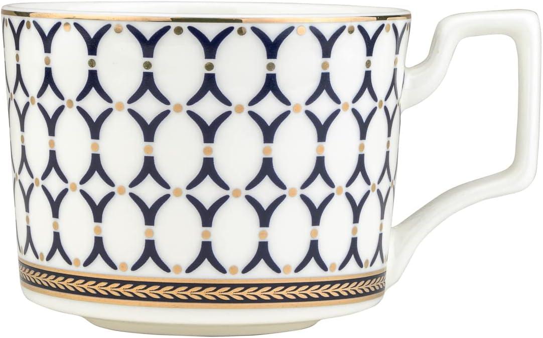 Victoria Bella WR-TSB-2 Bone China Porcelain 2 Tea Cups & 2 Saucers, Tea Pair, Dinnerware Set, Service for 2. Renaissance Gold