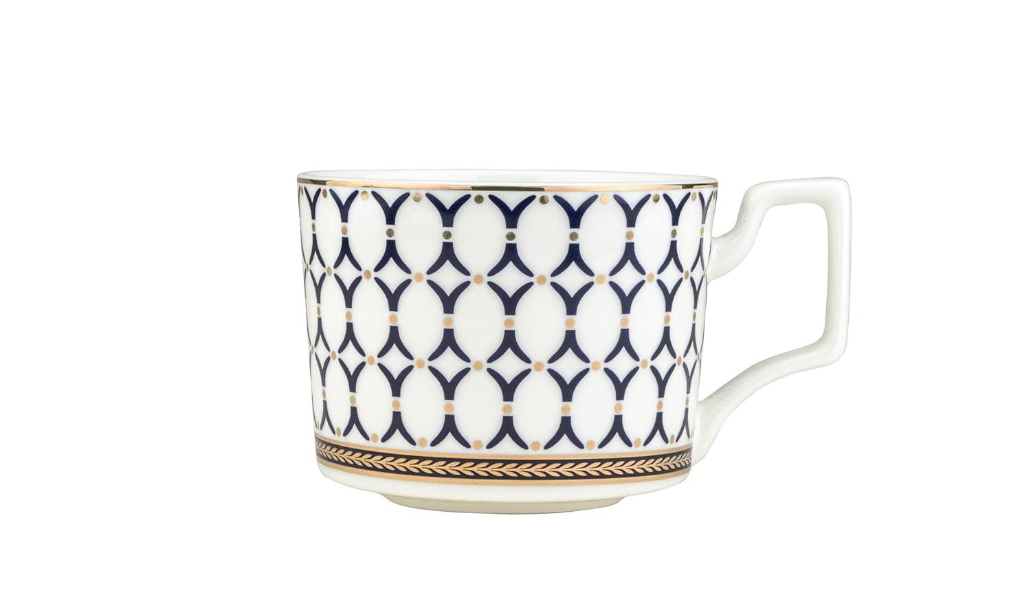 Victoria Bella WR-TSB-2 Bone China Porcelain 2 Tea Cups & 2 Saucers, Tea Pair, Dinnerware Set, Service for 2. Renaissance Gold