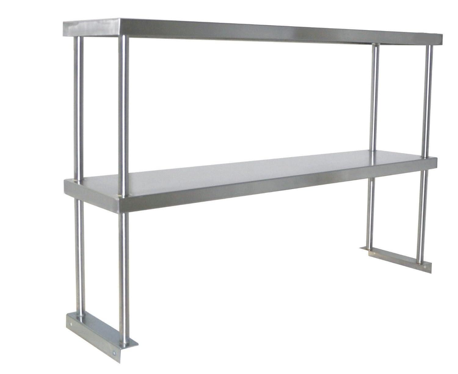 Adjustable Double Overshelf 12 x 36 - Stainless Steel for Work Table