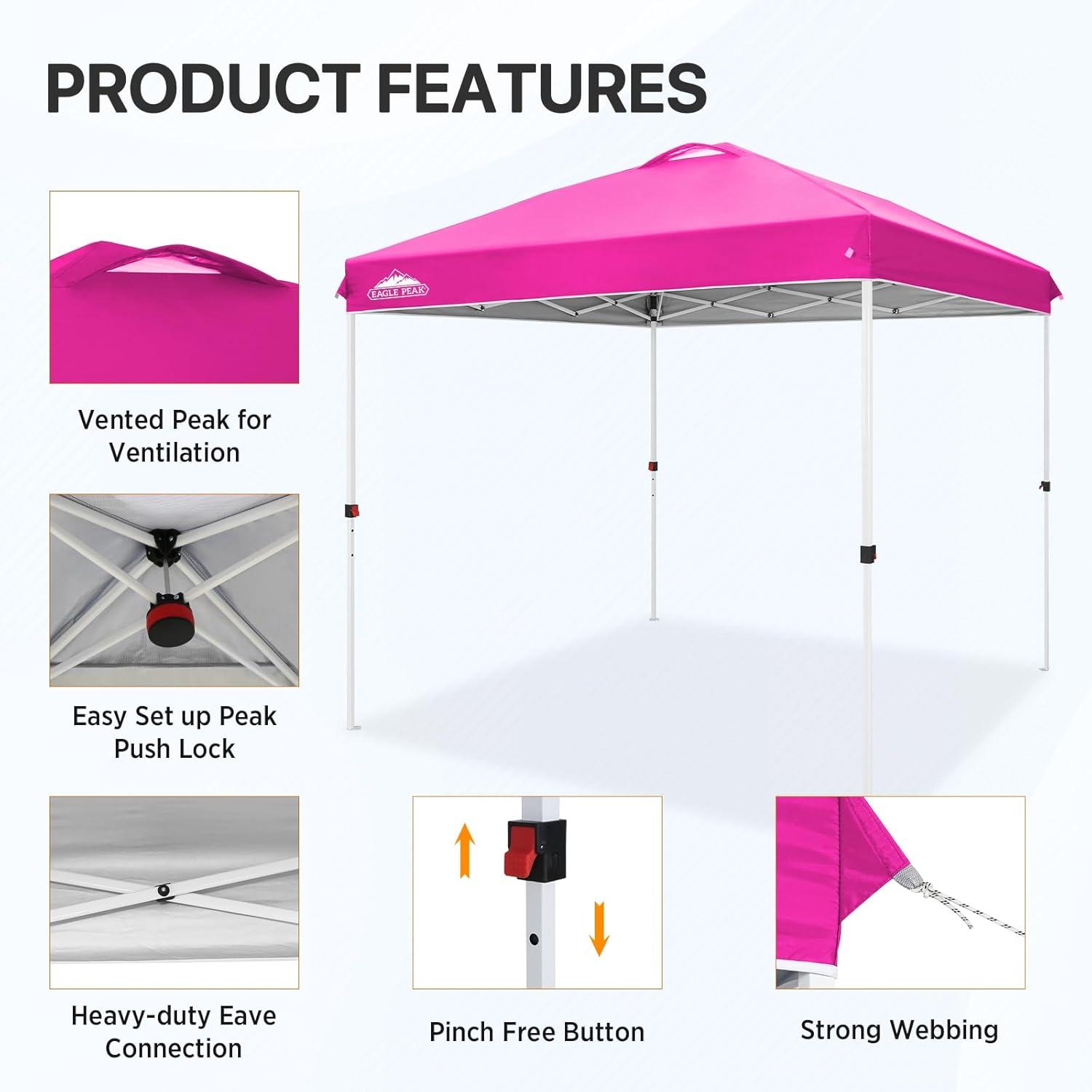 8 Ft. W x 8 Ft. D Steel Pop-Up Canopy