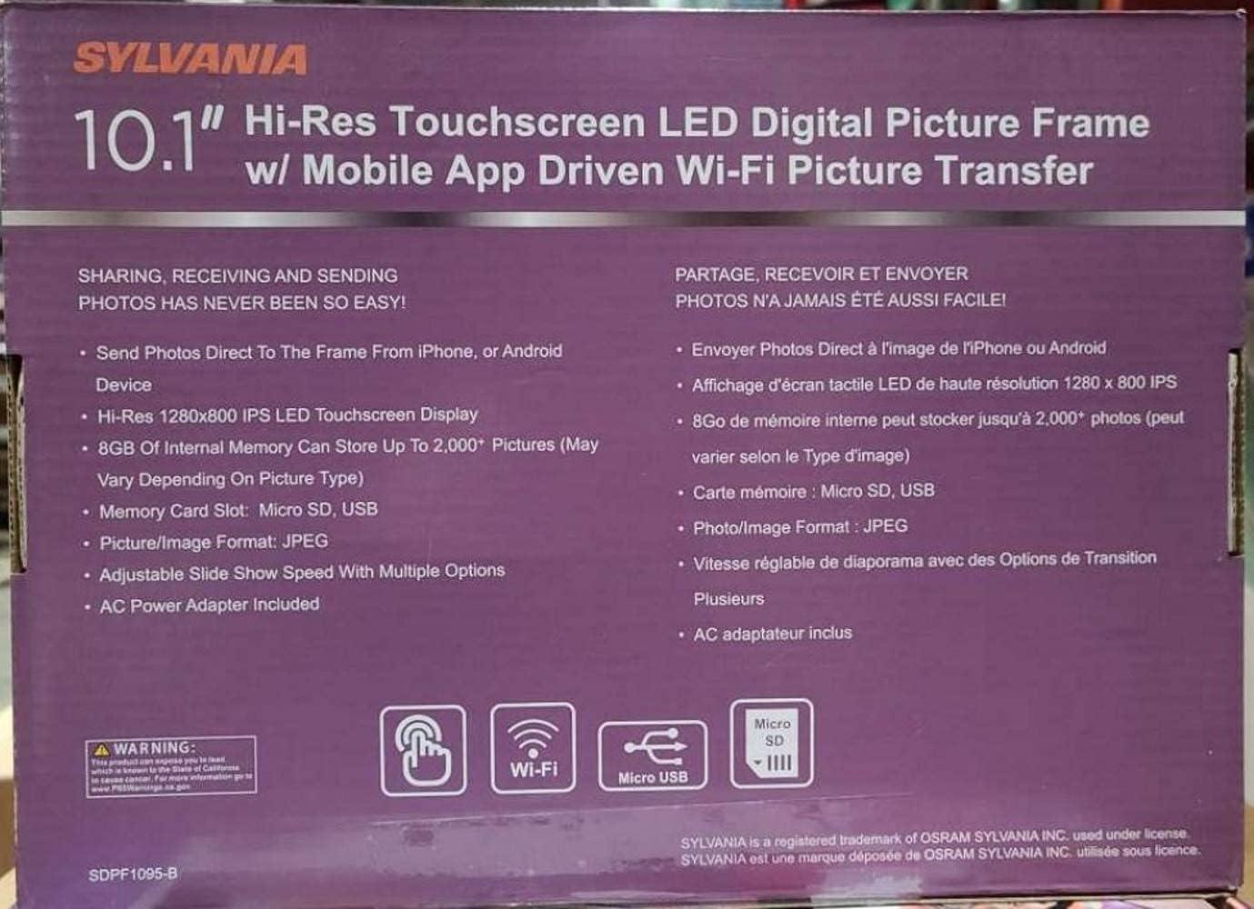 Sylvania SDPF1095 10-Inch Wi-Fi Cloud Digital Picture Frame, Black