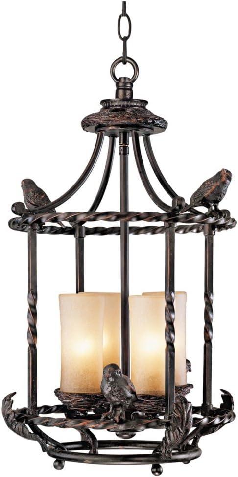 Franklin Iron Works Wrought Bronze Pendant Chandelier 13" Wide Rustic Scavo Glass 4-Light Fixture Dining Room House Foyer Kitchen