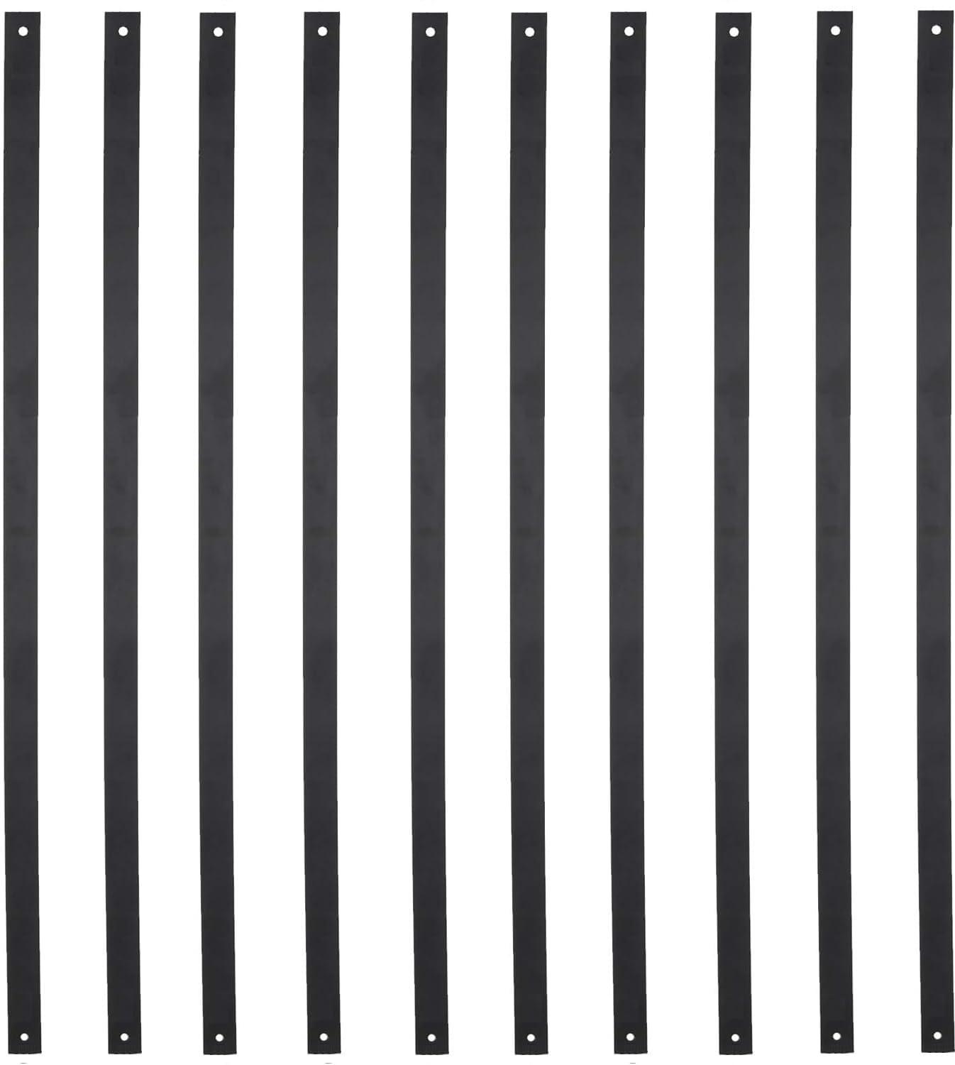 26 Pack Deck Balusters 36”Thicker Rectangle Staircase Baluster Black Metal Deck Spindle and Stairs Railing,Hollow Rectangle Deck Balusters for Deck Railing Porch