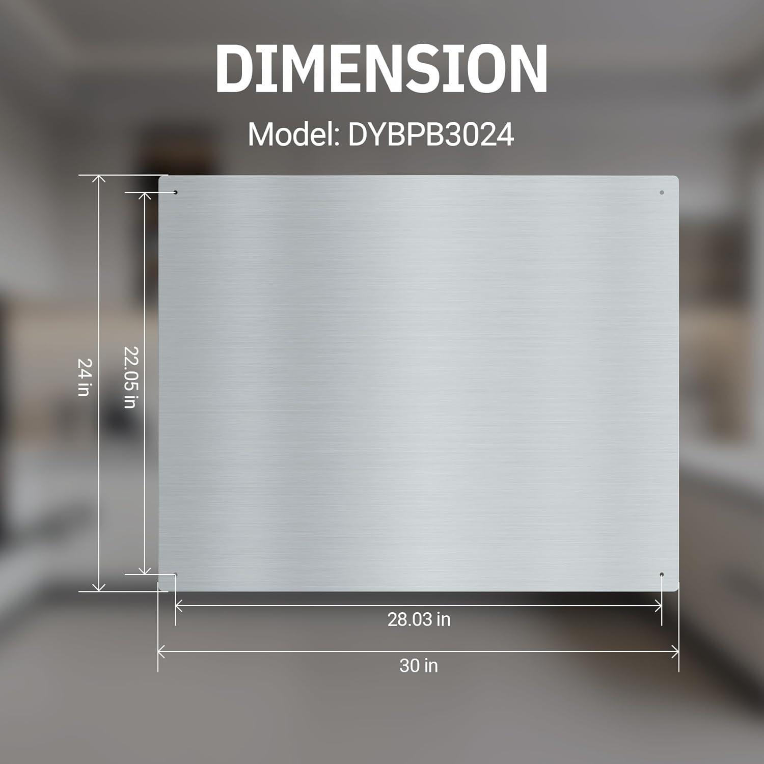 30" x 24" Stainless Steel Kitchen Backsplash Panel