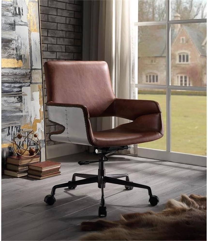 ACME Kamau Executive Office Chair with Lift in Vintage Cocoa