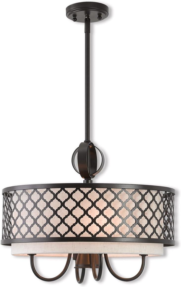 Arabesque Mini Drum 5-Light Pendant in English Bronze