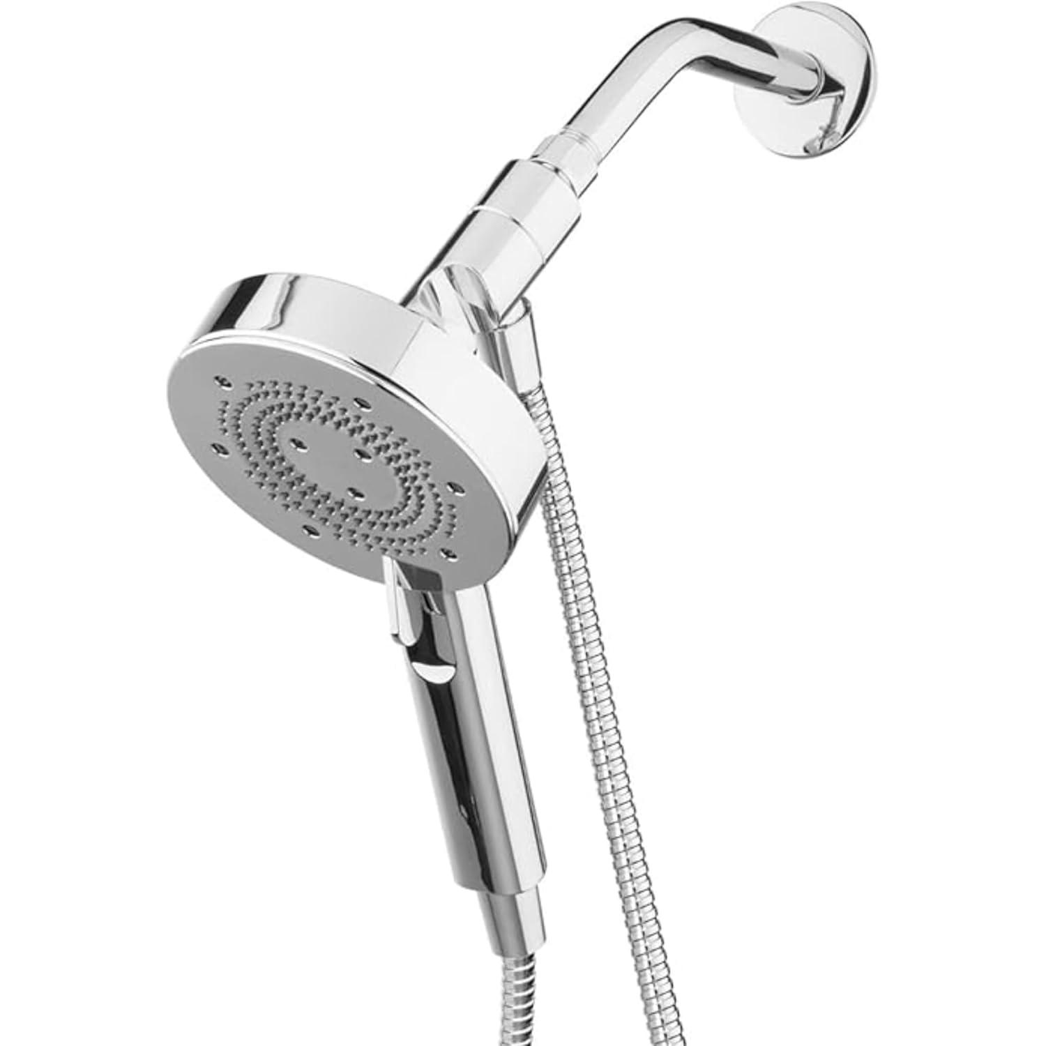 Brondell Nebia Yuba HaloNetic Double Dock Magnetic Handheld Shower Head, 60" Stainless Steel Hose, 5-Setting, Chrome
