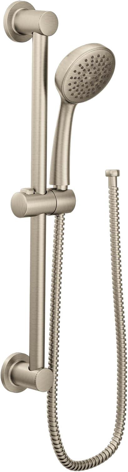 Brushed Nickel Adjustable Handheld Shower Head with Slide Bar