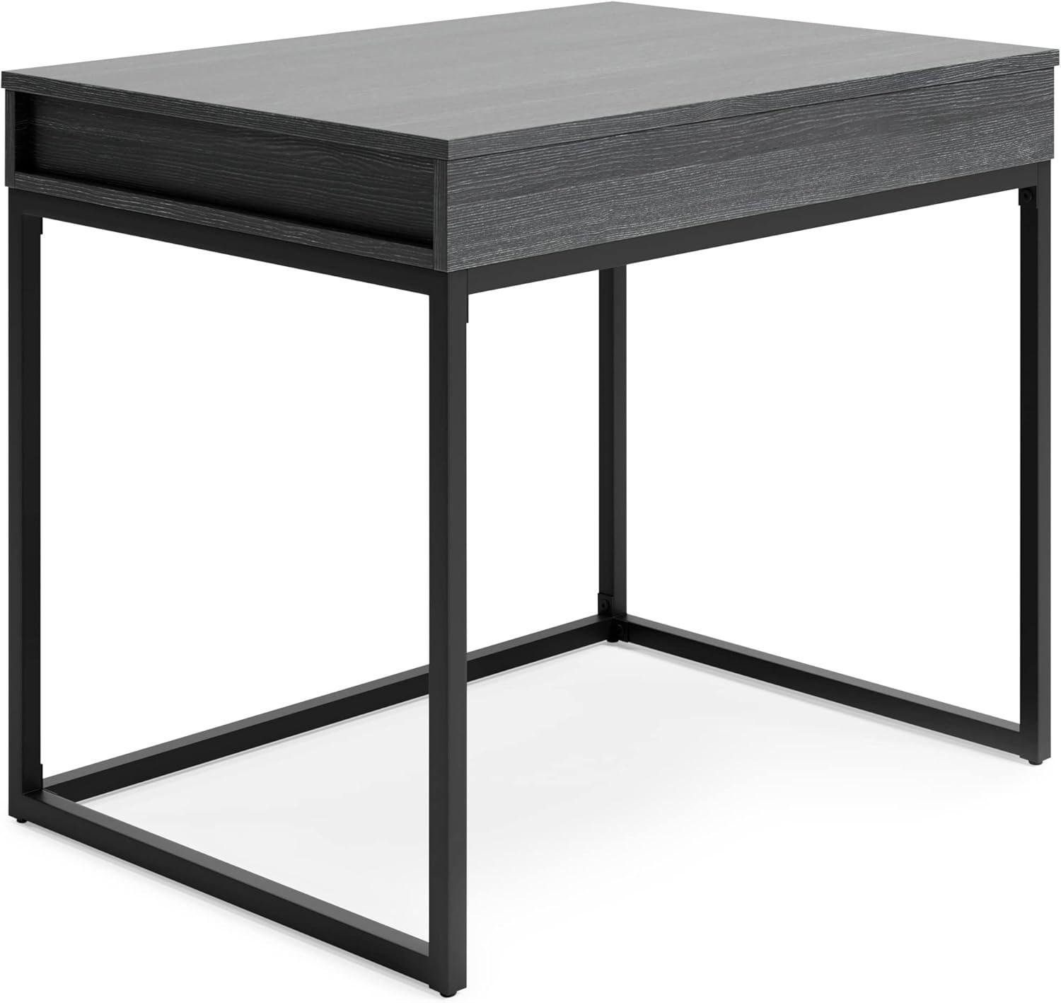 Sleek Black 36" Contemporary Home Office Desk with USB Port