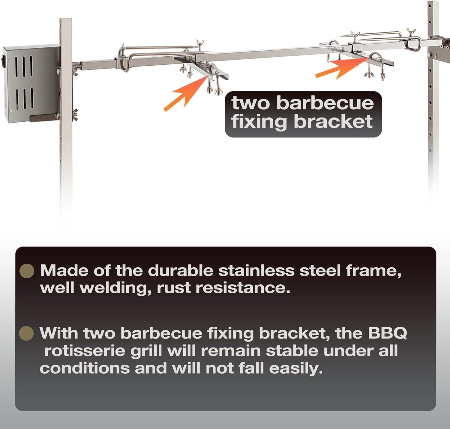 DEWOSEN 51" Rotisserie Grill Roaster 132LBS 50W Motor Pig Rotisserie with Windscreen Outdoor BBQ