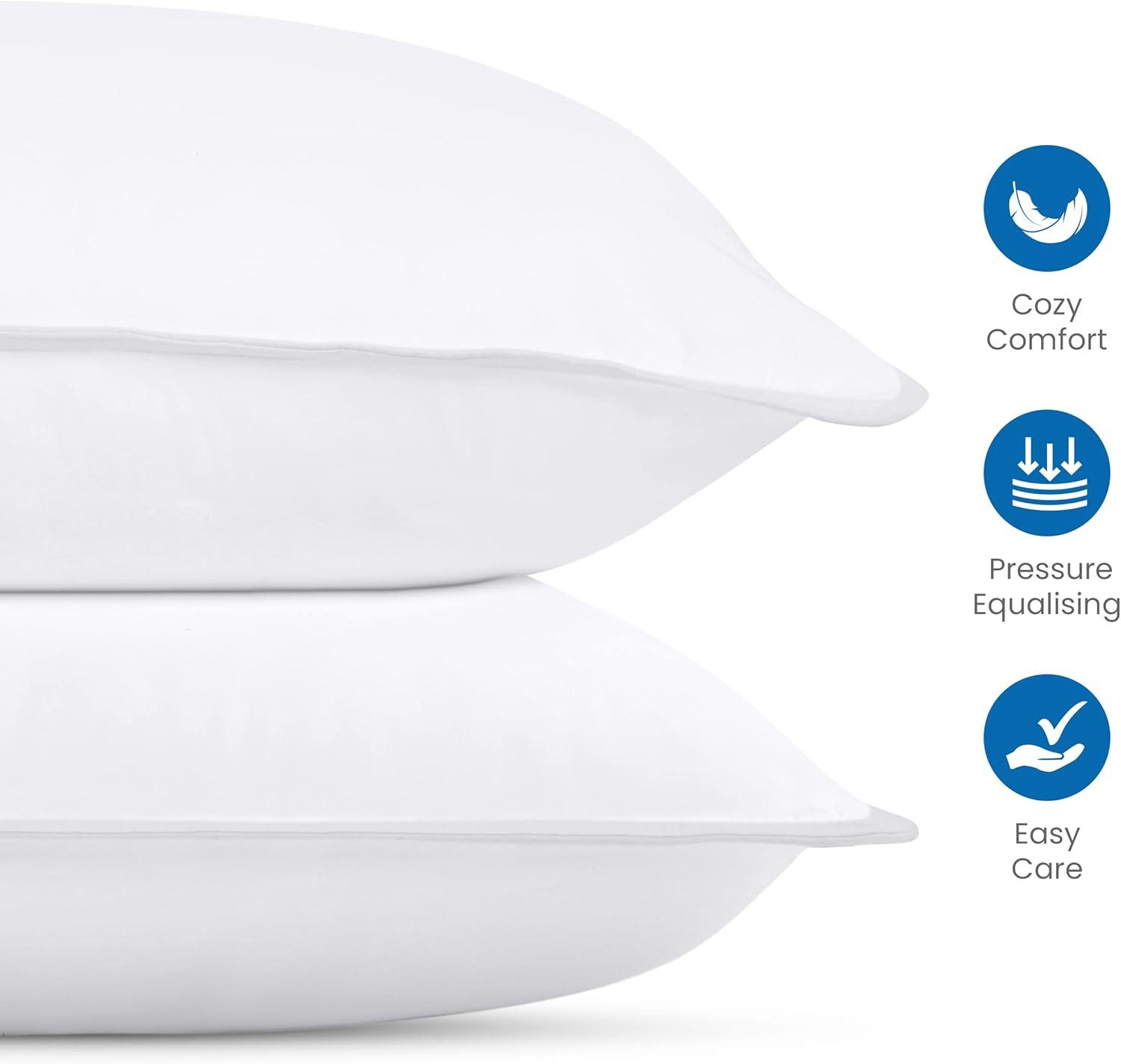 White King Size Polyester Bed Pillows Set of 2