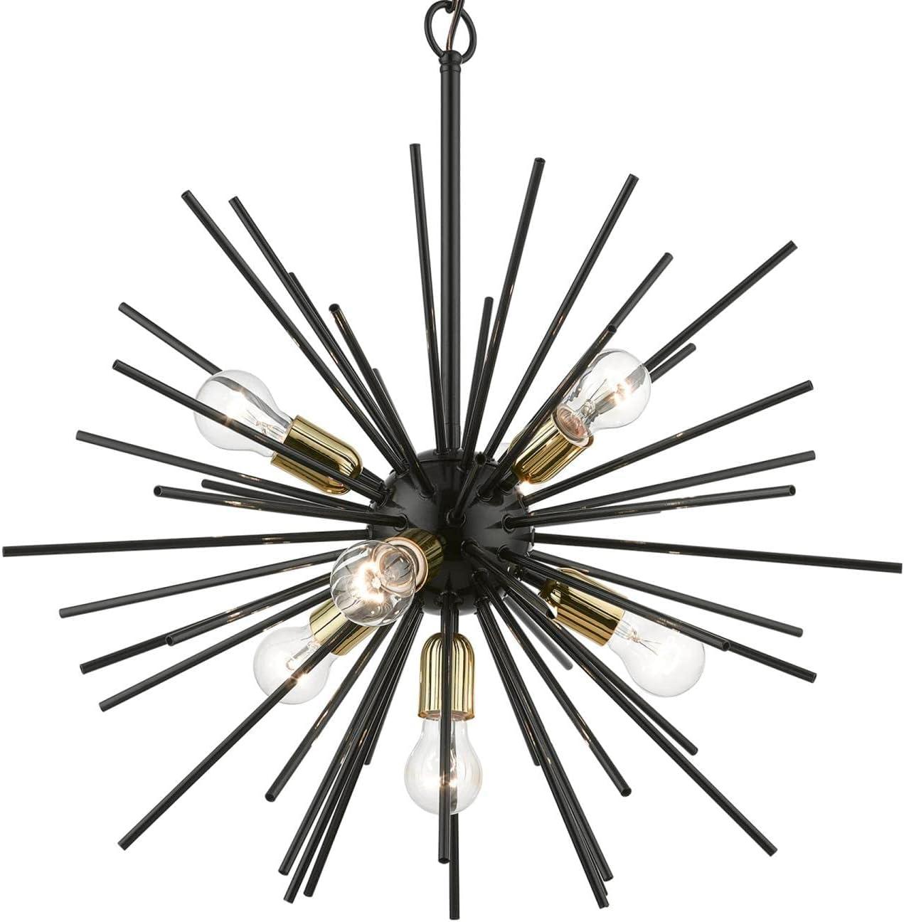 Livex Lighting Tribeca 7 - Light Pendant in  Shiny Black/Polished Brass