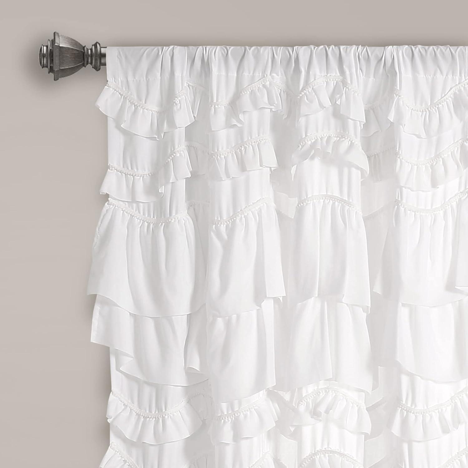 Lush Decor Kemmy Polyester Semi Sheer Curtain Single Panel