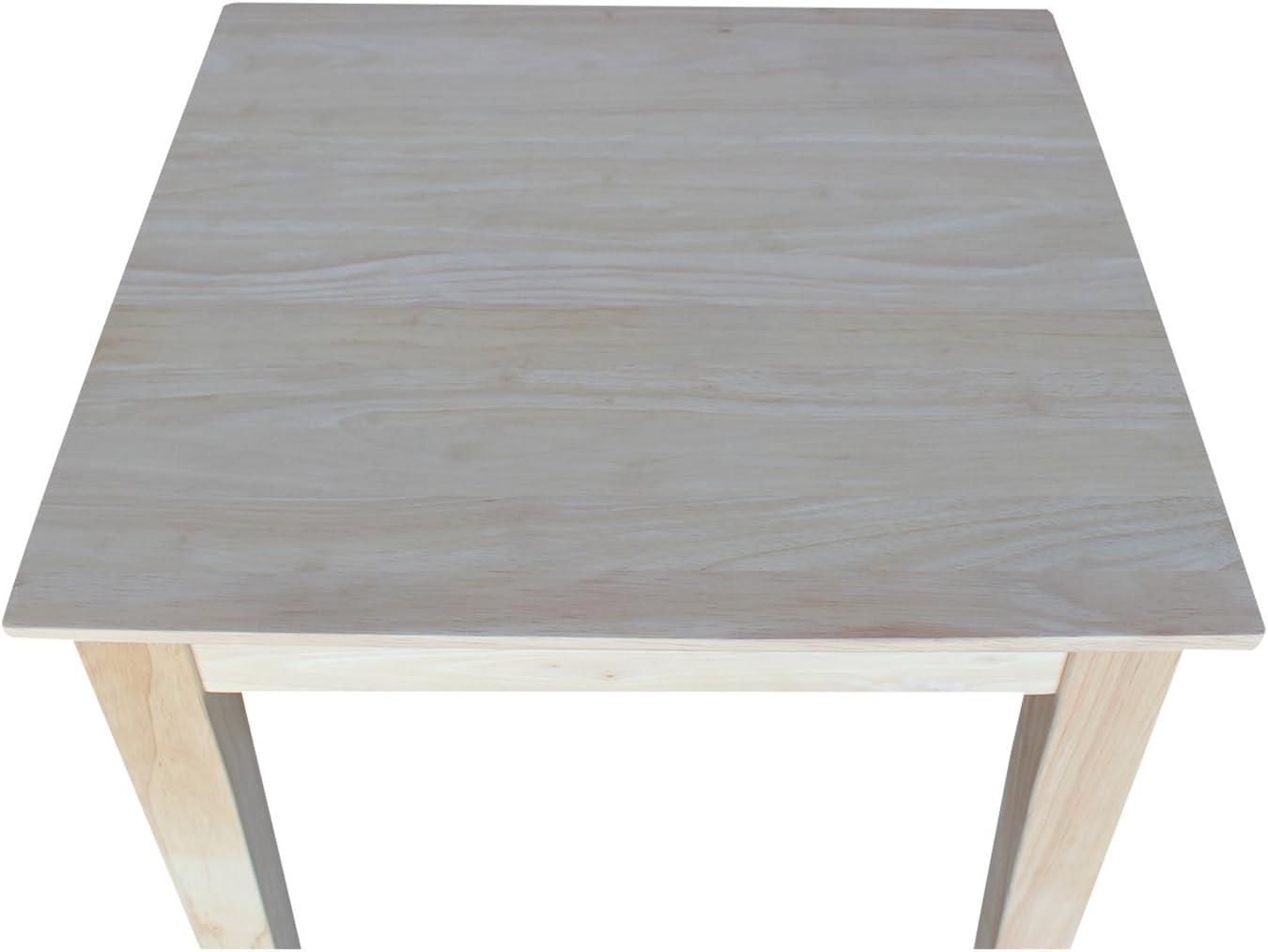 International Concepts Shaker Tall End Table: Hardwood Square Unfinished Accent Furniture