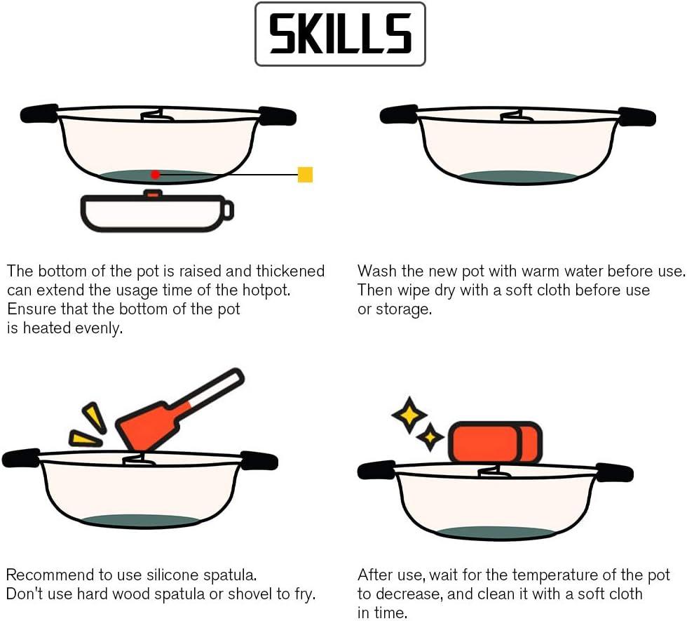 White Stainless Steel Dual Sided Hot Pot with Divider