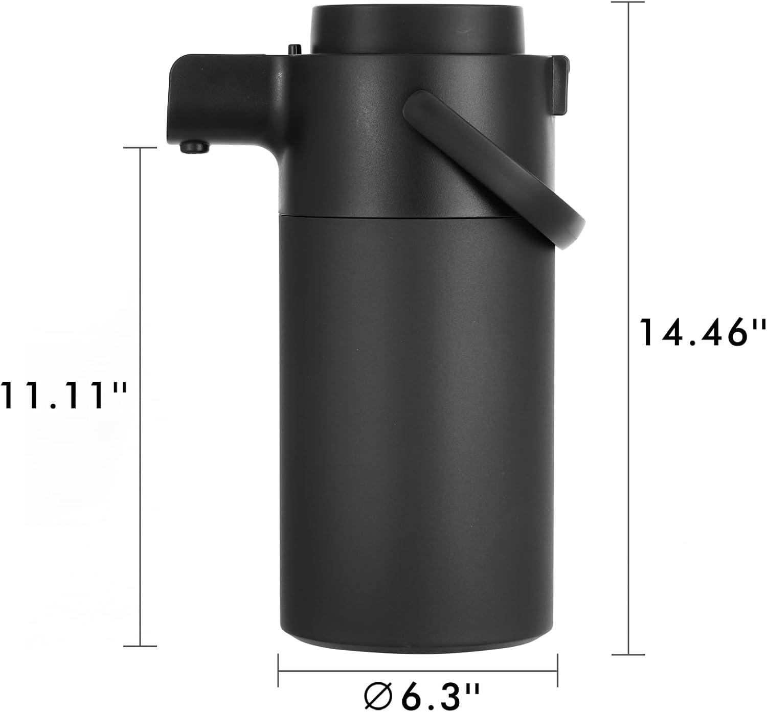 Stack man Airpot Coffee Dispenser With Pump - 135Oz/4L Thermal Coffee Carafes For Hot Beverage - Stainless Steel Insulated Coffee Thermos Carafe, Black