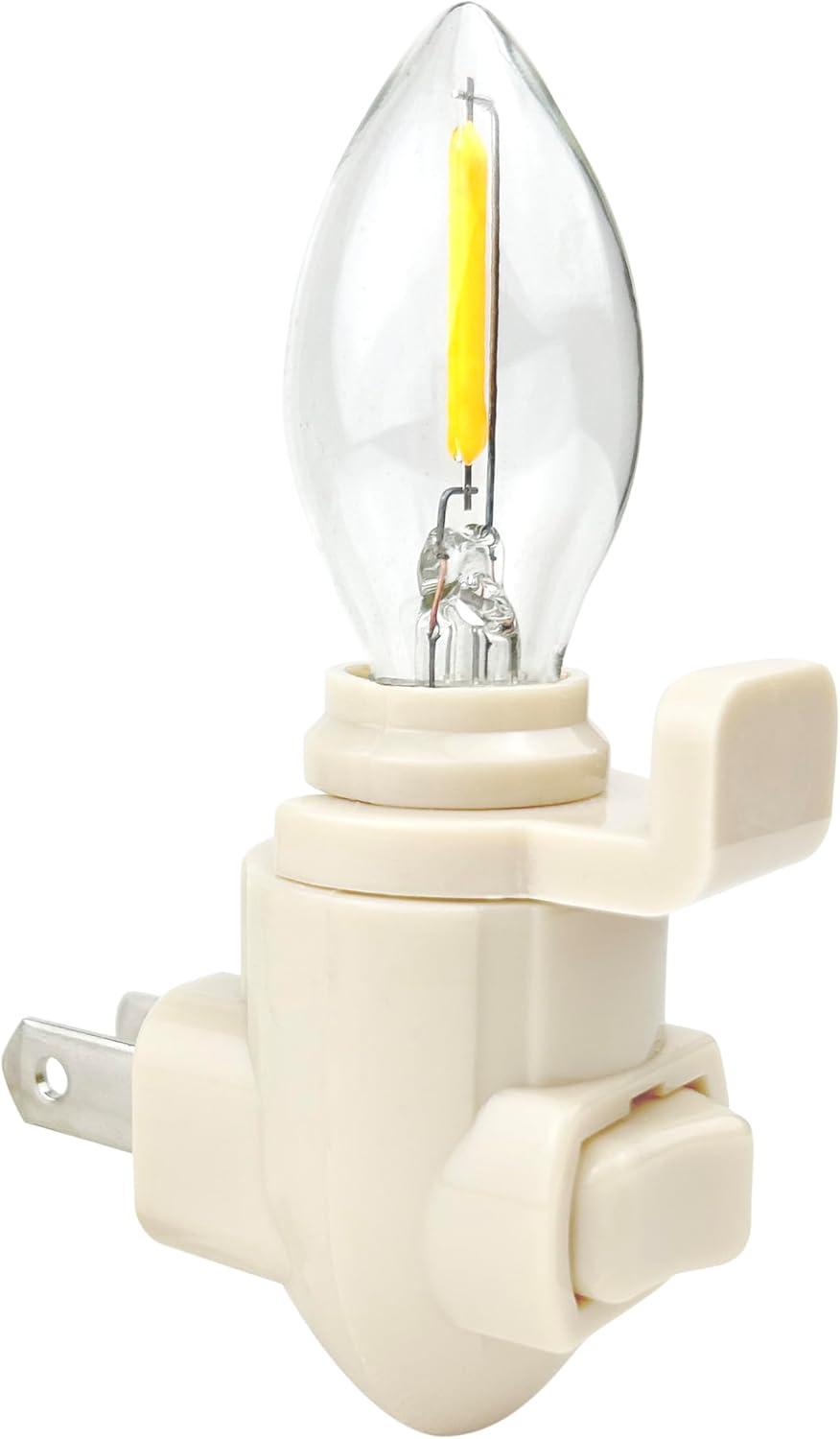 Ivory Plug-in LED Night Light Kit with Plastic Shade Clip