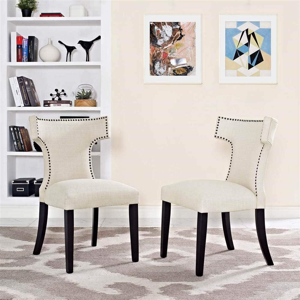 Set of 2 Curve Dining Side Chair Fabric - Modway