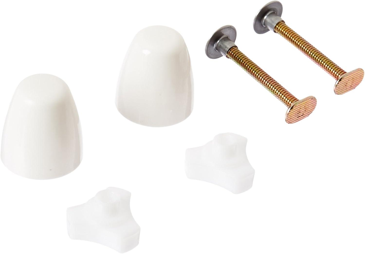 White Plastic Toilet Bolt Cap Kit with Hexagon Bolts