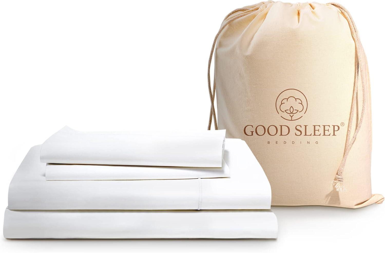 Good Sleep Bedding 1000 TC Egyptian Cotton Sheets Set, 4 Pc Queen Bed Sheets Set, White for All Age Group