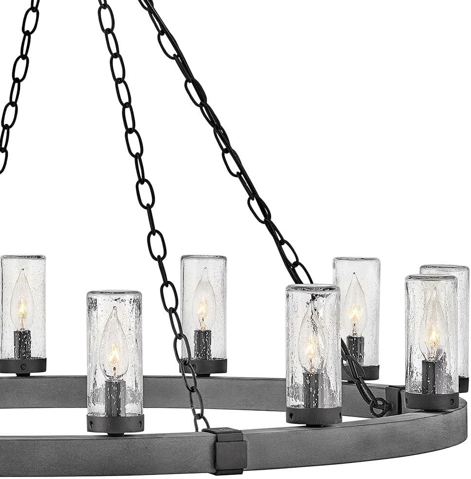 Sawyer 12-Light Single Tier Outdoor Rustic Chandelier