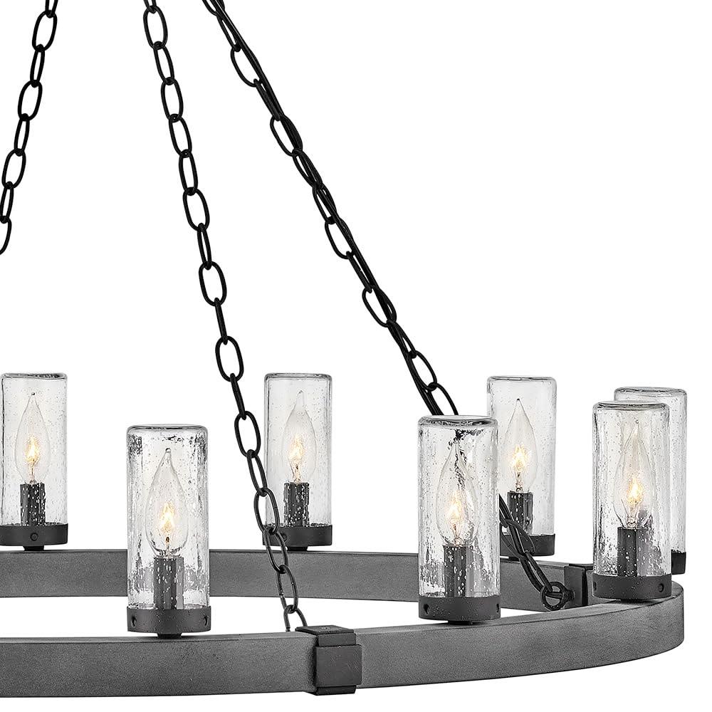 Sawyer 12-Light Single Tier Outdoor Rustic Chandelier