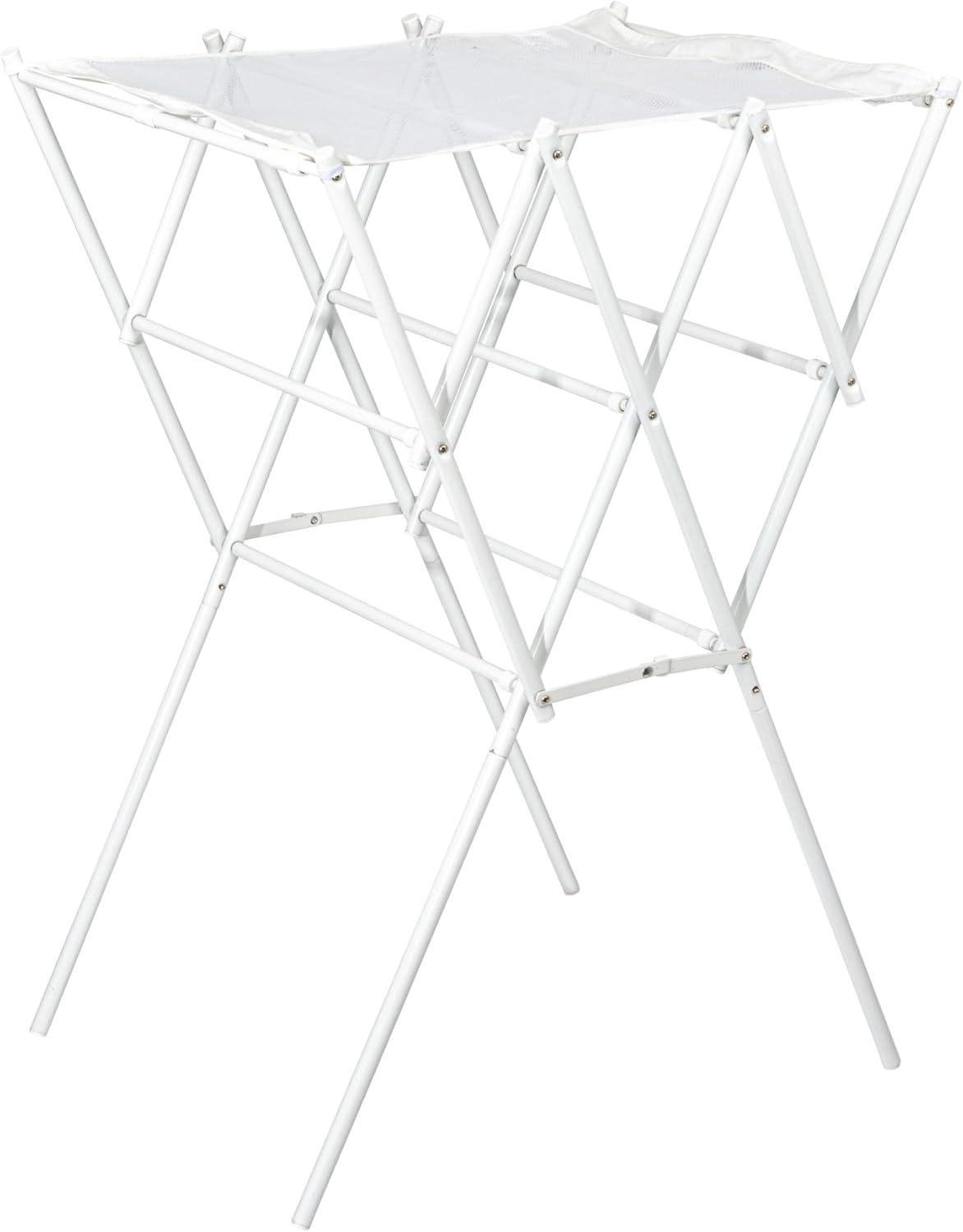Household Essentials Clothes Drying Rack, Foldable, Expandable and Collapsible Laundry Drying Rack, White