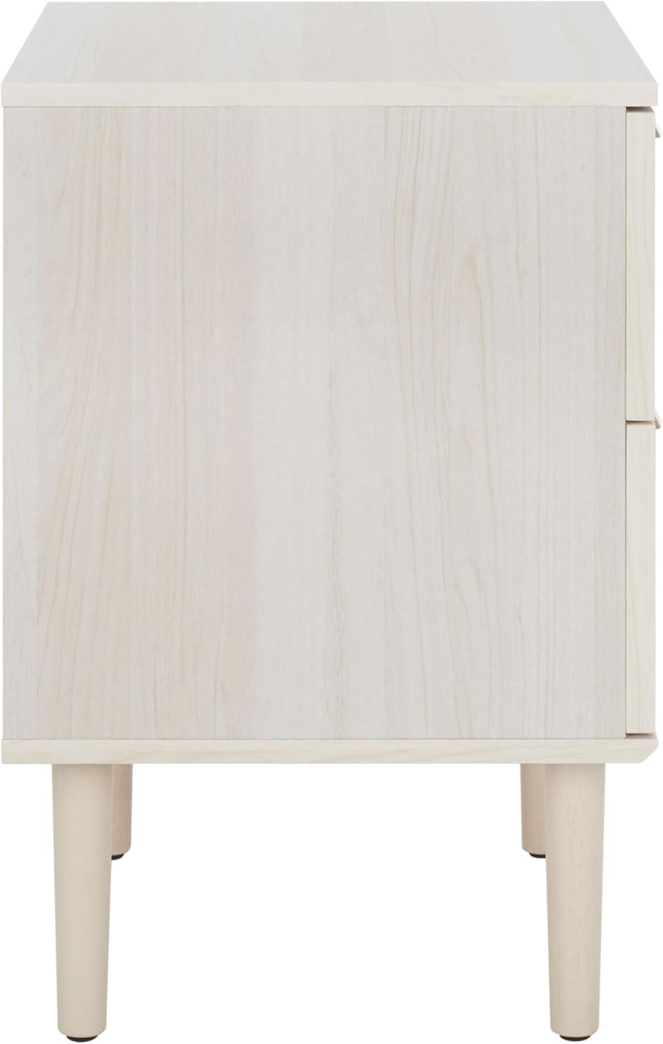 Irelia 2 Drawer Nightstand - Bleached White/Natural - Safavieh