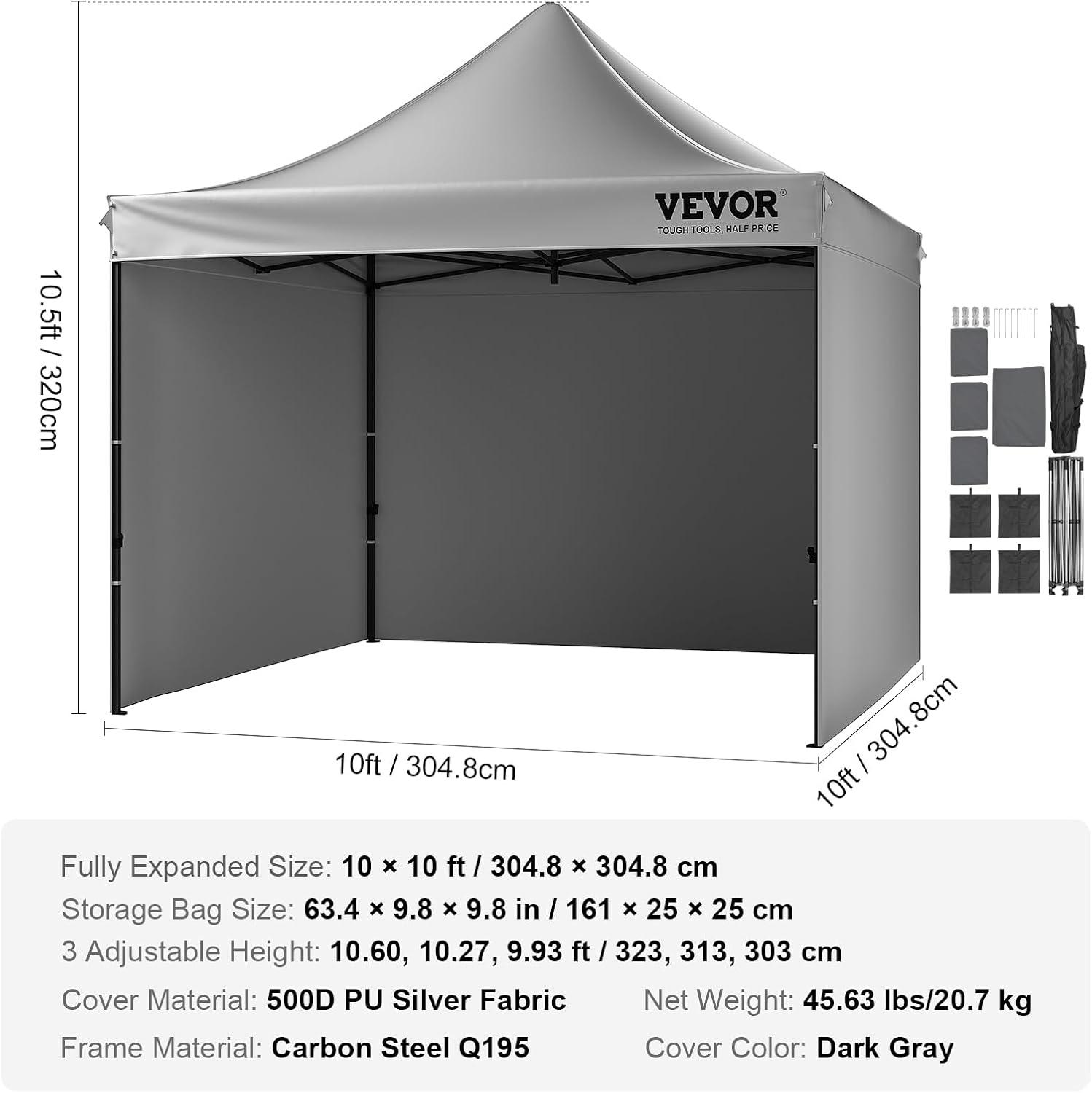 Stellweilan Tessberg 10x10 FT Pop up Canopy with Removable Sidewalls, Instant Canopies