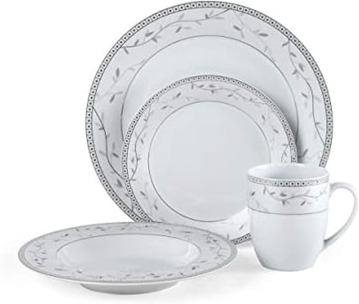 Fitz and Floyd Fitz and Floyd Platinum Vine 32-Piece Porcelain Dinnerware Set, Service for 8