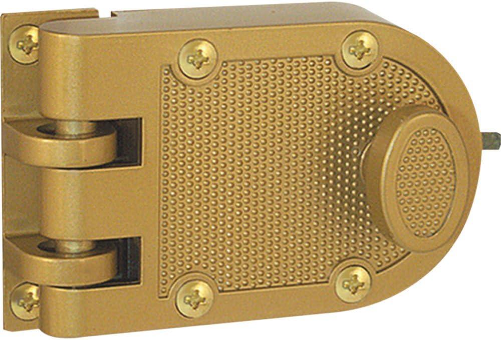 Prime-Line Deadlock  Jimmy-Resistant Design Prohibits Forced Entry by Spreading of Door Frames  Single Cylinder Diecast Metal Lock With a Brass Finish and Angle Strike (Single Pack)