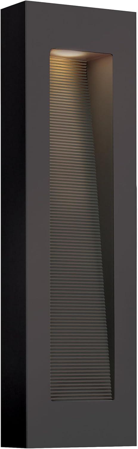 Bronze Dimmable Modern Outdoor Wall Lantern with Etched Glass