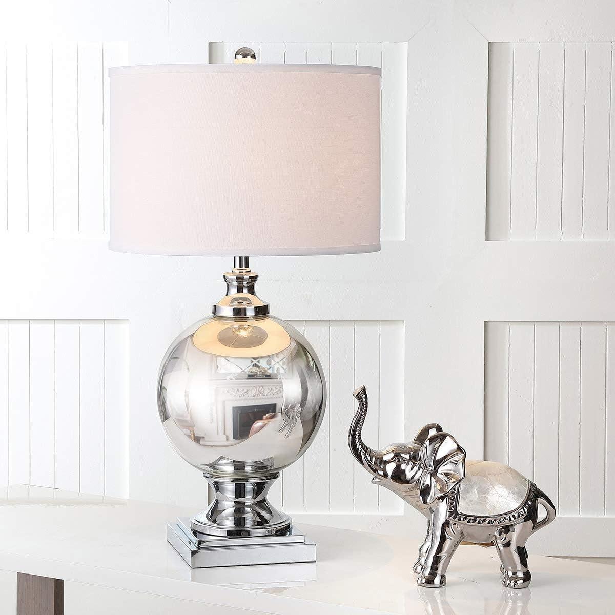 Icott Mercury Glass Lamp - 28 Inch Height - LIT4053 - Silver - Safavieh