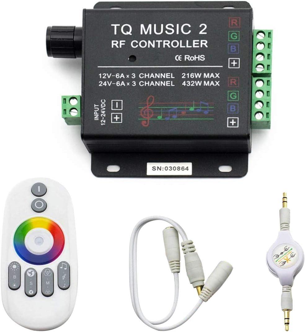 SUPERNIGHT LED RGB Music Touch Controller RF Sensitivety Backlight RF Remote Touching Color 3.5MM Audio 15 Music Modes LED Light Strip Controller