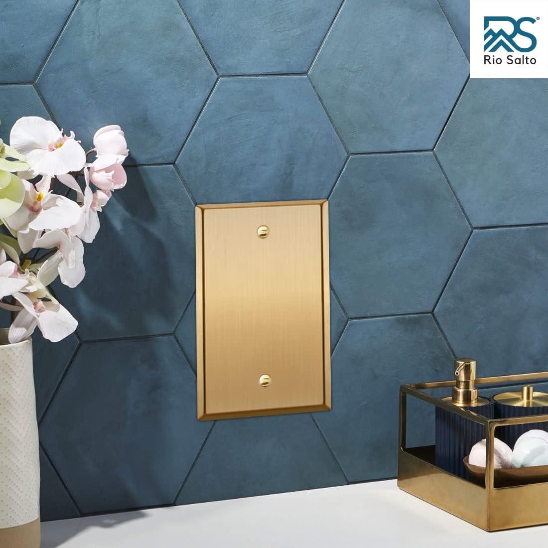 Polished Brass Rectangular Single-Gang Blank Wall Plate