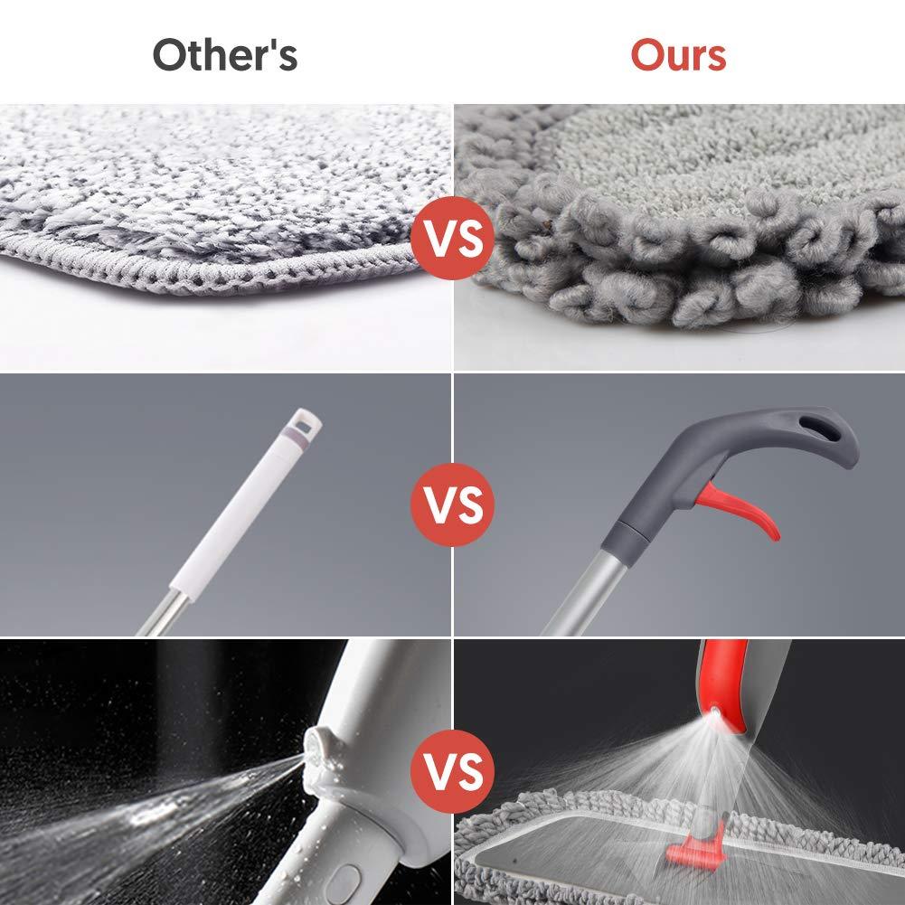 MEXERRIS Microfiber Floor Mop For Hardwood Cleaning - 360 Rotating Dust Wet Mop With Aluminum Extended Handle 4 Reusable Washable Mop Pads Cloth And 1 Scraper