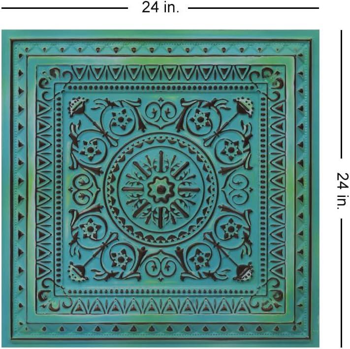 uDecor Marseille 24'' W Textured PVC Drop-In Ceiling Tile In Antique Gold (Set of 10)