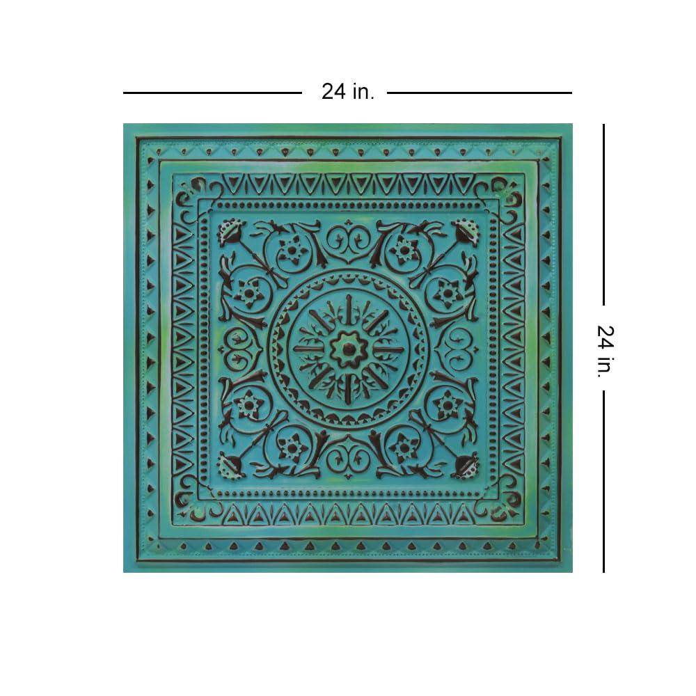uDecor Marseille 24'' W Textured PVC Drop-In Ceiling Tile In Antique Gold (Set of 10)