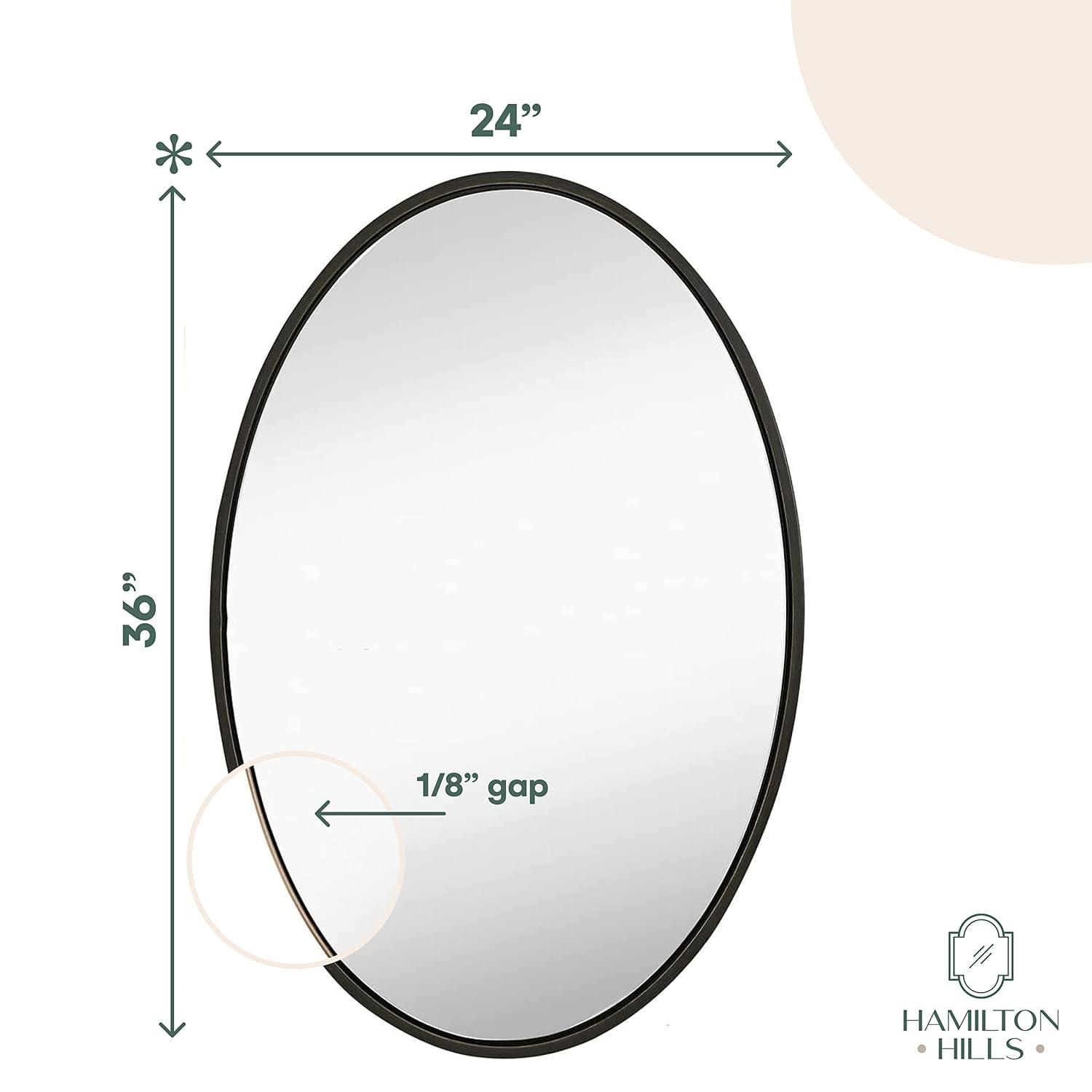 Hamilton Hills 24" x 36" Oval Wenge Framed Wall Mirror