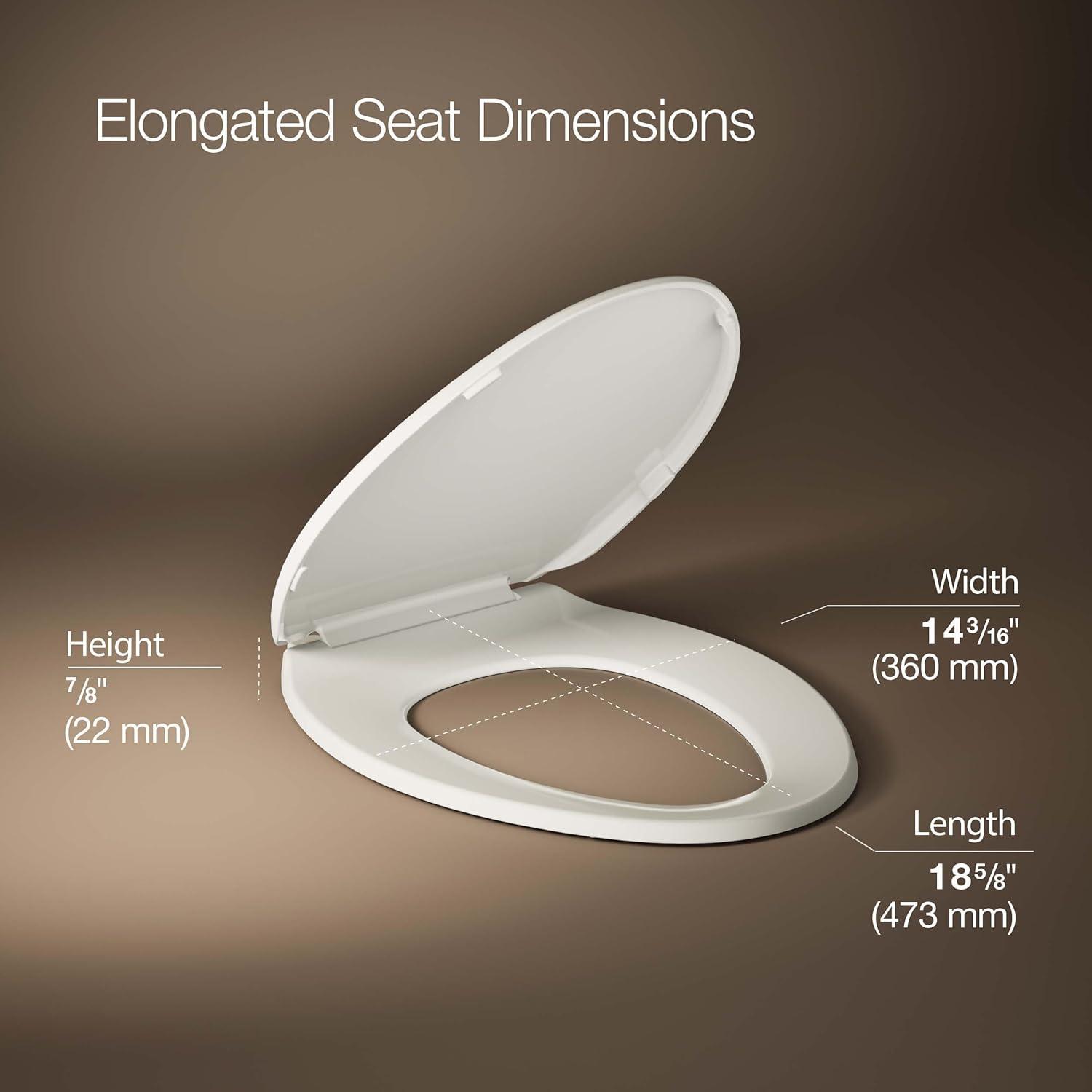 Kohler Brevia Quiet-Close Toilet Seat with Grip-Tight Bumpers and Quick-Attach Hardware