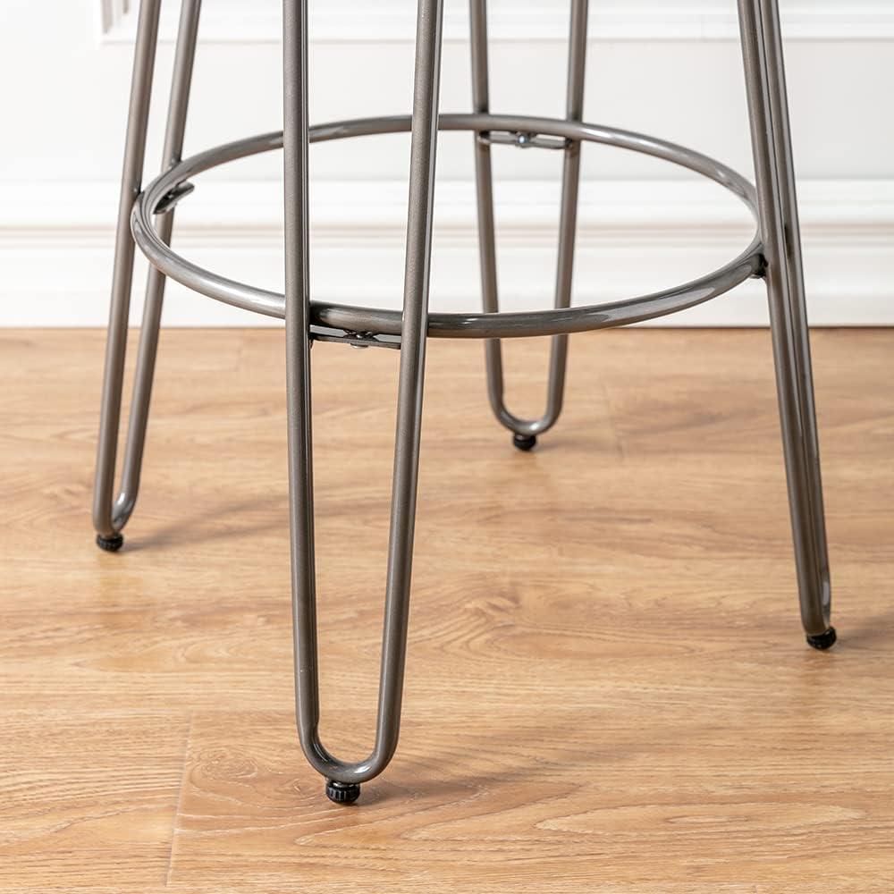 29" Quinn Barstool Metal - ACEssentials: Powder-Coated Steel Frame, Fixed Height, Mid-Century Modern Design