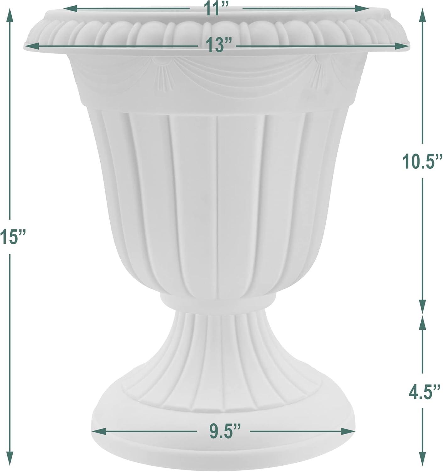 Medium Black Plastic Traditional Urn Planter