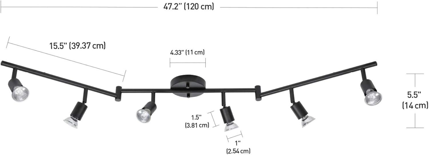 Payton Matte Black Foldable 6-Light Track Lighting Kit