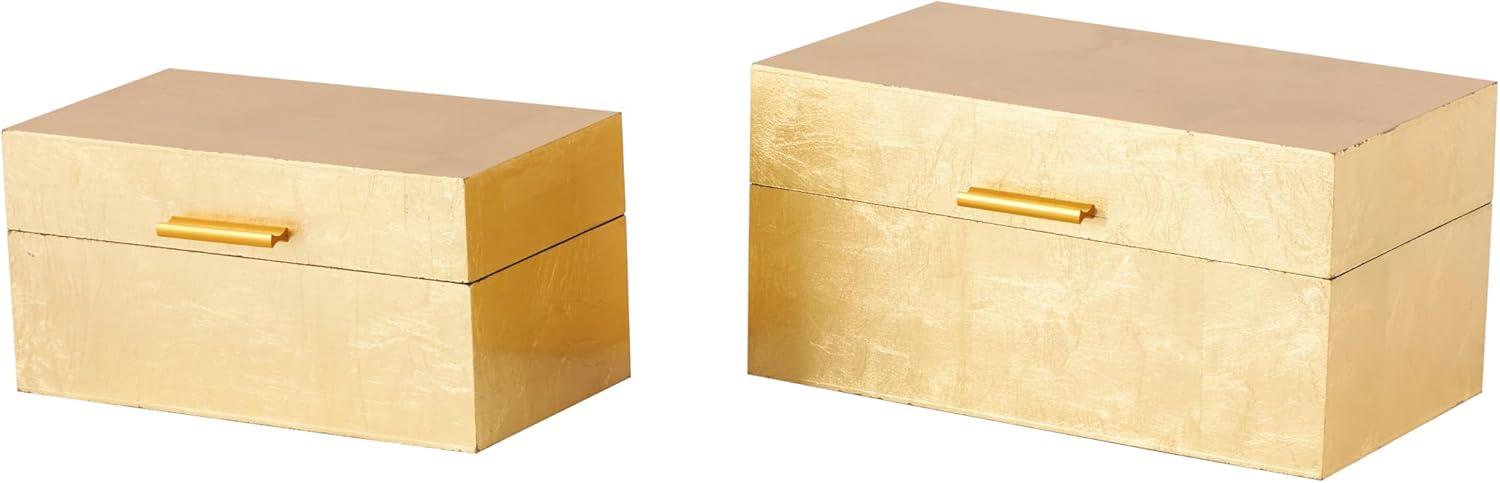 CosmoLiving by Cosmopolitan Wooden Decorative Box with Textured Foiled Exterior Set