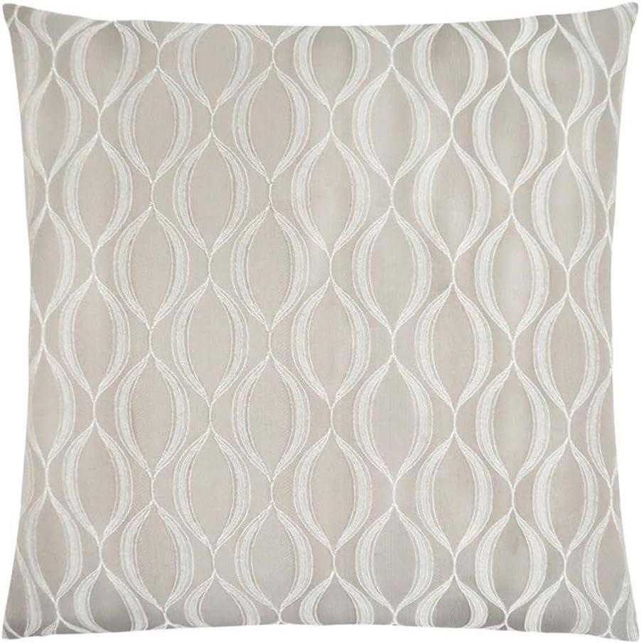 Beige 18" Square Wave Pattern Decorative Throw Pillow