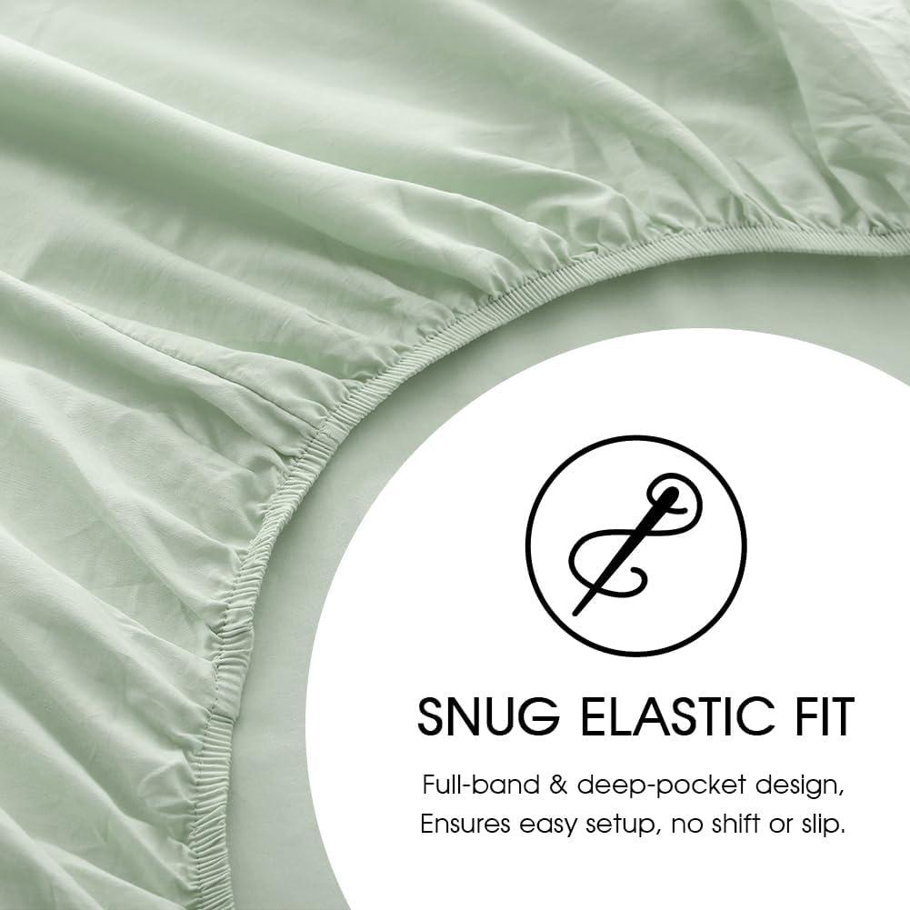 Sage Green King Cotton Deep Pocket Sheet Set