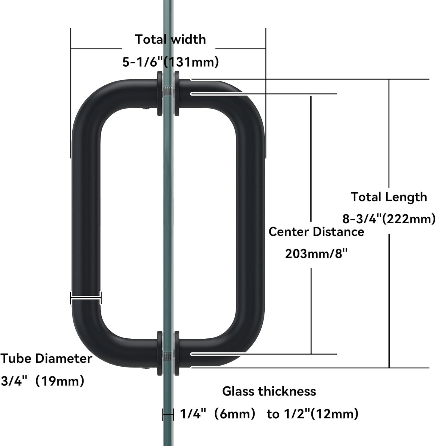 Sure-Loc Hardware Shower Door Handle, C Shape, 2-Sided