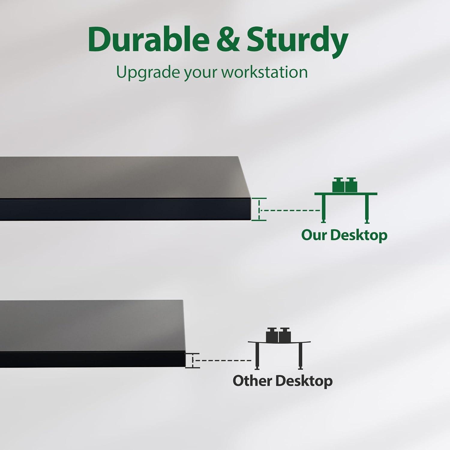 Black Adjustable Height Standing Desk with Keyboard Tray