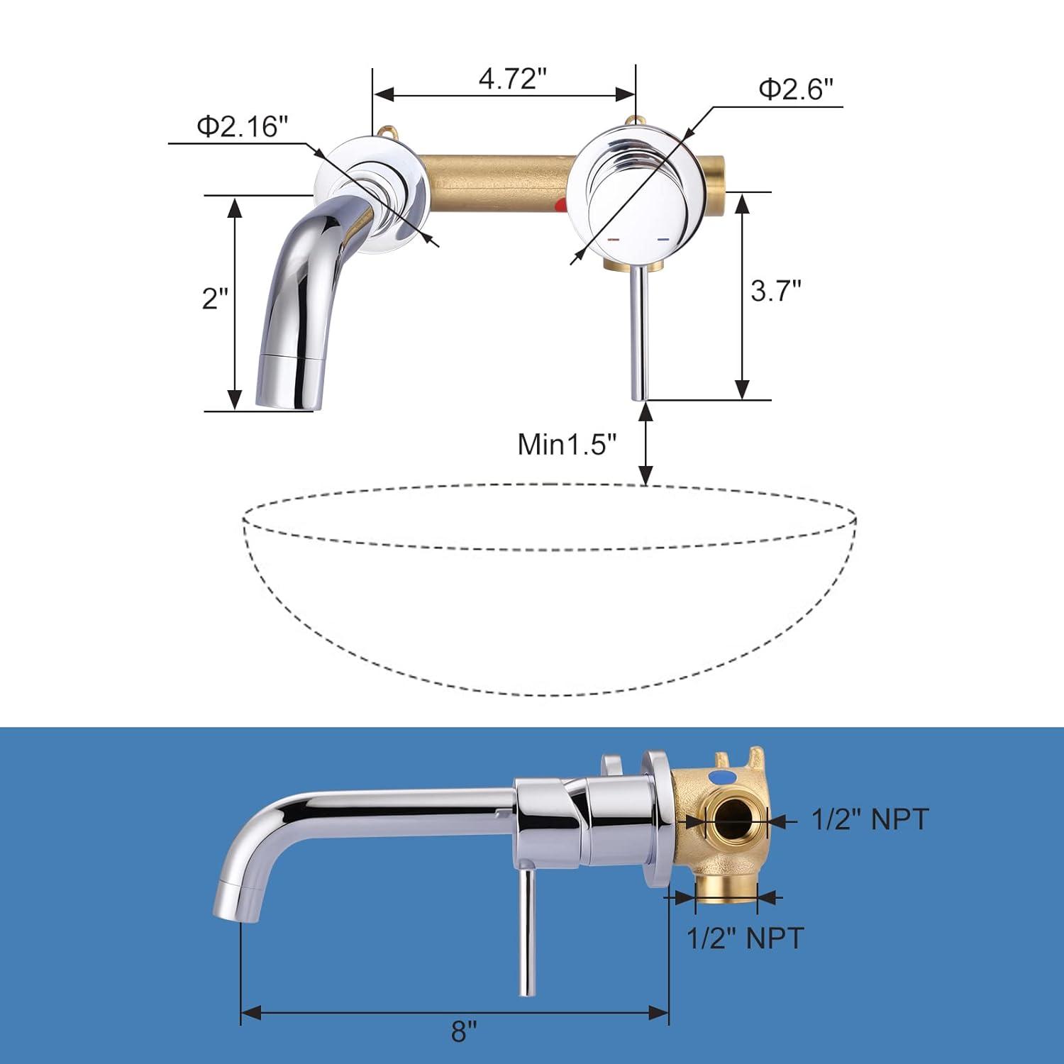 ARCORA Wall Mounted Optional Single-handle Bathroom Faucet 131300C-WF