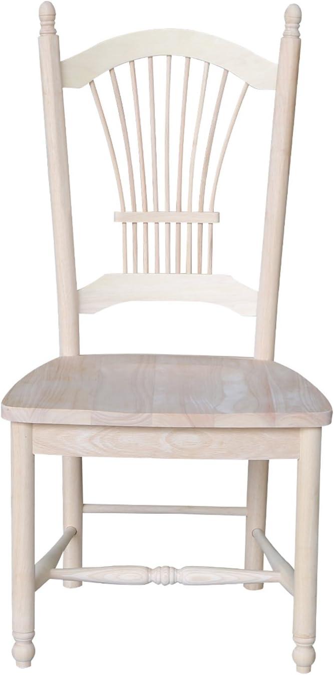 International Concepts Set Of 2 Sheafback Chair Unfinished: Hardwood Frame, Farmhouse Style, 225 lbs Capacity